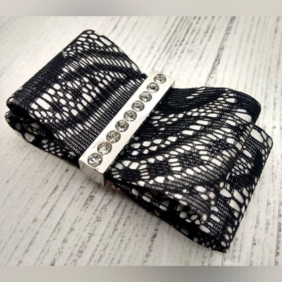 Vintage Rhinestone Lace Shoes Clip On Shoe Bow Accessories - Picture 5 of 12